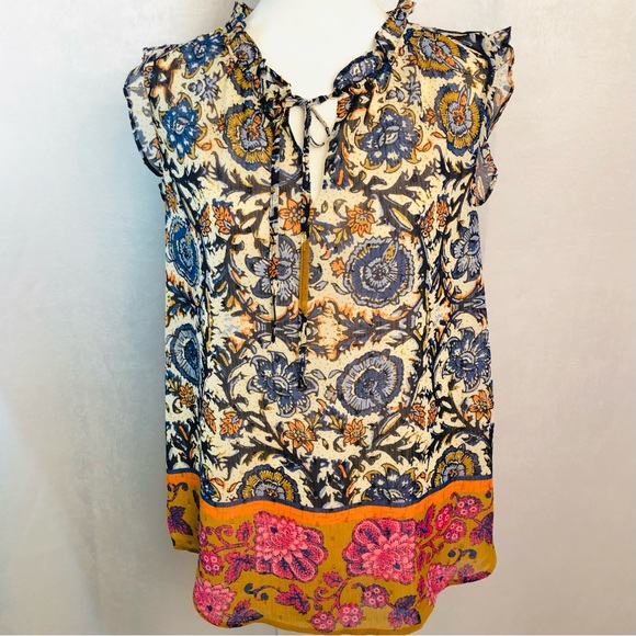 Joie Tops - JOIE BoHo styleMulti colored floral design peasant top size small NWT